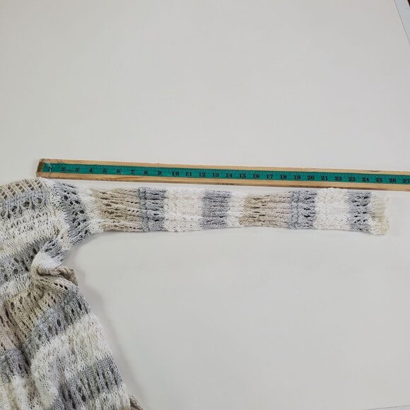 Aeropostale Womens Striped Open Knit Duster Cardigan Size S Fringe Bohemian Boho - Picture 10 of 10